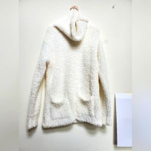 Fluffy white sweater